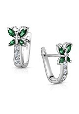 beautiful teeny-tiny butterfly sterling silver birthstone earrings for babies and kids